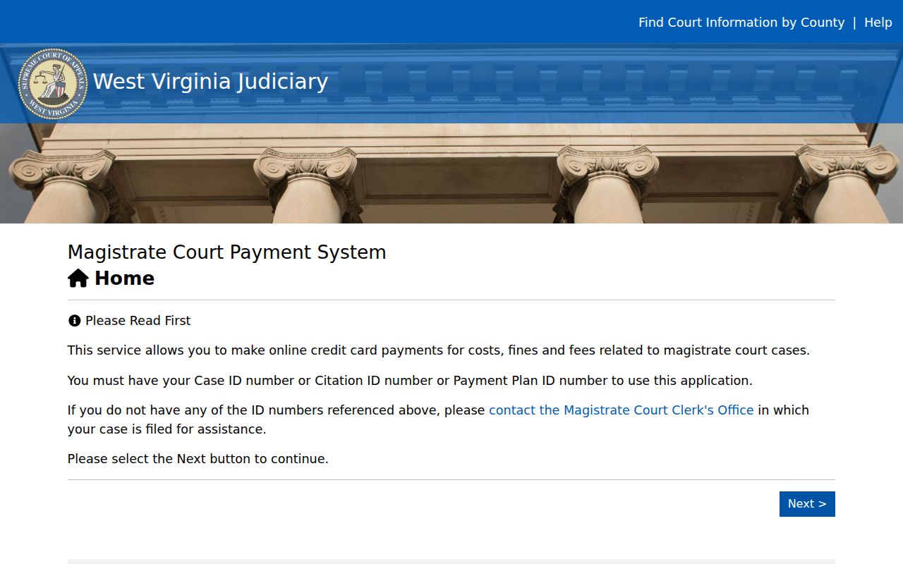 Jackson County traffic ticket MFP payment fields