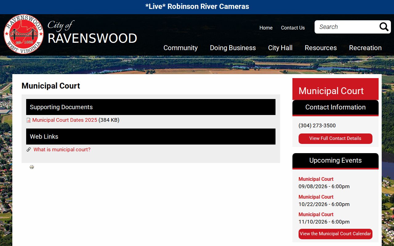 Ravenswood Municipal Court docket information