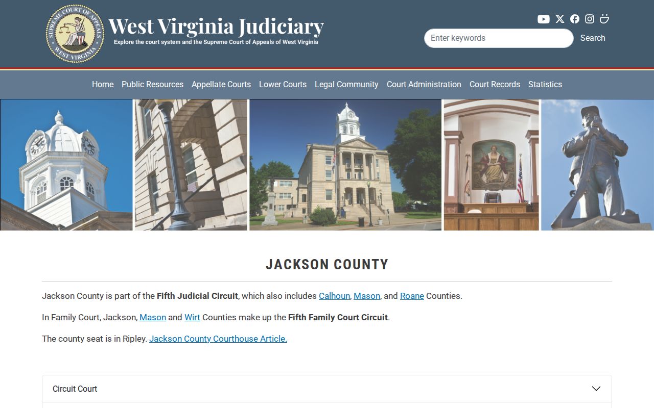 Jackson County court docket courthouse contact page